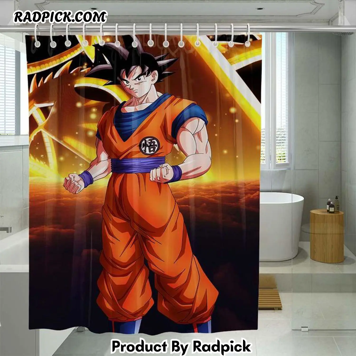 Universe goku dragon ball superanimeshower curtain set for bathroom decor gift for friends rp38742